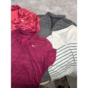 Lot of 4 Nike Golf Dri Fit Active Polo Sport Shirts Women's Size Large